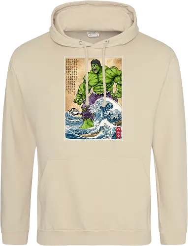 The green fury in Japan - super heroes, comics, action movies, fantastics, four, japanese art, japan, ukiyo e - Standard Hoodie