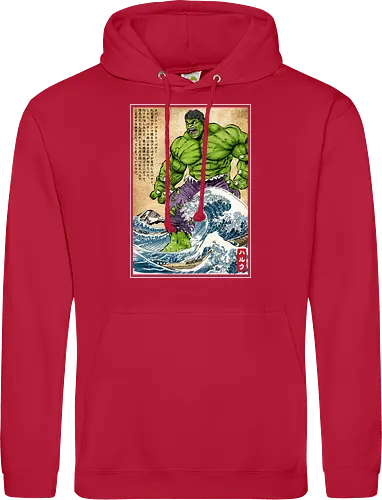 The green fury in Japan - super heroes, comics, action movies, fantastics, four, japanese art, japan, ukiyo e - Standard Hoodie