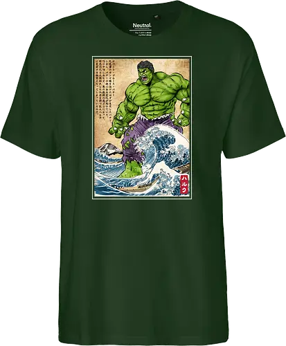 The green fury in Japan - super heroes, comics, action movies, fantastics, four, japanese art, japan, ukiyo e - Fairtrade T-Shirt