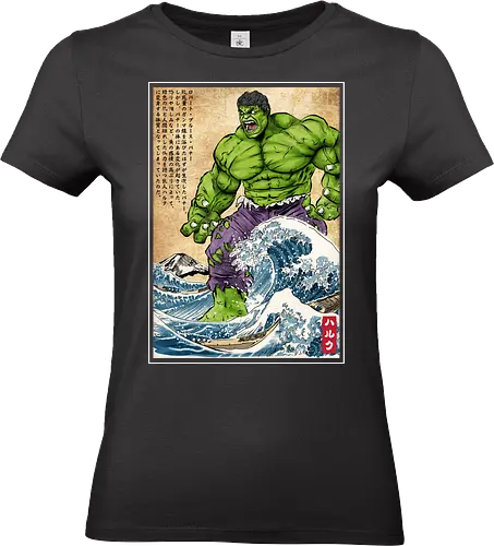 The green fury in Japan - super heroes, comics, action movies, fantastics, four, japanese art, japan, ukiyo e - Standard T-Shirt (Women)
