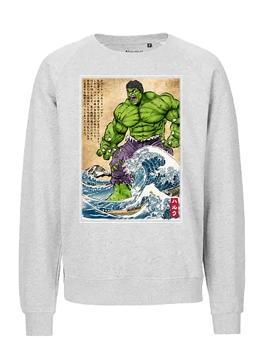 The green fury in Japan - super heroes, comics, action movies, fantastics, four, japanese art, japan, ukiyo e - Fairtrade Sweatshirt