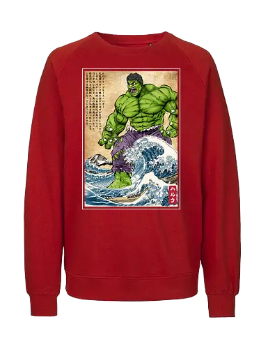 The green fury in Japan - super heroes, comics, action movies, fantastics, four, japanese art, japan, ukiyo e - Fairtrade Sweatshirt