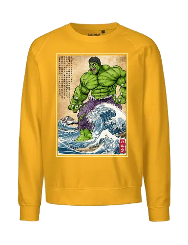 The green fury in Japan - super heroes, comics, action movies, fantastics, four, japanese art, japan, ukiyo e - Fairtrade Sweatshirt
