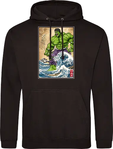 The green fury in Japan - super heroes, comics, action movies, fantastics, four, japanese art, japan, ukiyo e - Standard Hoodie