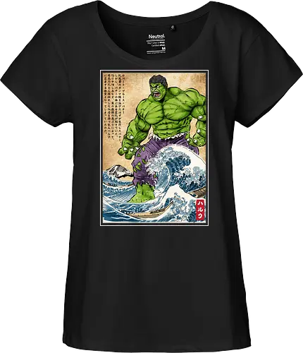 The green fury in Japan - super heroes, comics, action movies, fantastics, four, japanese art, japan, ukiyo e - Fairtrade Girl Shirt
