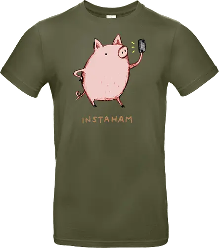 Der Berühmteste Influencer Auf Dem Bauernhof - süße Figur, lustiges Schwein, süßes Tier, Tier-Selfie, Schweinehumor, Wortspiel, digitale Kultur, soziale Medien, Influencer, Schweinezeichnung, lustige Kunst, Tierliebhaber, Bauernhoftier, Illustration, kreativer Humor - Standard T-Shirt