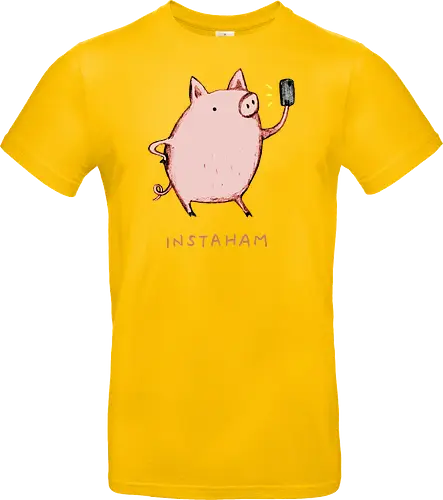 Der Berühmteste Influencer Auf Dem Bauernhof - süße Figur, lustiges Schwein, süßes Tier, Tier-Selfie, Schweinehumor, Wortspiel, digitale Kultur, soziale Medien, Influencer, Schweinezeichnung, lustige Kunst, Tierliebhaber, Bauernhoftier, Illustration, kreativer Humor - Standard T-Shirt