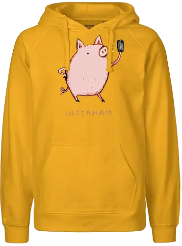 Der Berühmteste Influencer Auf Dem Bauernhof - süße Figur, lustiges Schwein, süßes Tier, Tier-Selfie, Schweinehumor, Wortspiel, digitale Kultur, soziale Medien, Influencer, Schweinezeichnung, lustige Kunst, Tierliebhaber, Bauernhoftier, Illustration, kreativer Humor - Fairtrade Hoodie
