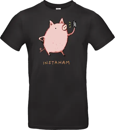 Der Berühmteste Influencer Auf Dem Bauernhof - süße Figur, lustiges Schwein, süßes Tier, Tier-Selfie, Schweinehumor, Wortspiel, digitale Kultur, soziale Medien, Influencer, Schweinezeichnung, lustige Kunst, Tierliebhaber, Bauernhoftier, Illustration, kreativer Humor - Standard T-Shirt
