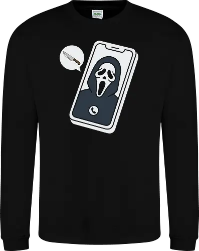 Missed Call: The Modern Slasher - Scream movie shirt, Ghostface caller graphic tee, modern horror apparel, 90s slasher streetwear, spooky halloween clothing, scary movie aesthetic design, funny horror meme tee, minimalist ghostface merch, text bubble knife graphic, alternative pop culture fashion - Sweatshirt