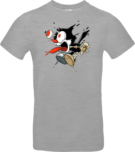 Freaky Katze - Kreatur aus dem Albtraum - freaky cat, gruselige katze, dunkle katze, horror kunst, skelett katze, monster katze, creepy cartoon, dark cartoon, felix the cat, felix cat, gothic art, body horror, seltsame kunst, horror kreatur, vintage horror, spooky art, geek art - Standard T-Shirt