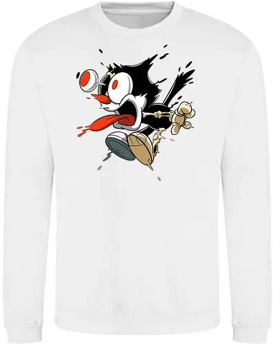 Freaky Katze - Kreatur aus dem Albtraum - freaky cat, gruselige katze, dunkle katze, horror kunst, skelett katze, monster katze, creepy cartoon, dark cartoon, felix the cat, felix cat, gothic art, body horror, seltsame kunst, horror kreatur, vintage horror, spooky art, geek art - Sweatshirt