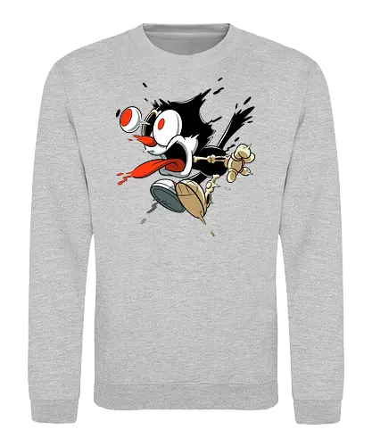 Freaky Katze - Kreatur aus dem Albtraum - freaky cat, gruselige katze, dunkle katze, horror kunst, skelett katze, monster katze, creepy cartoon, dark cartoon, felix the cat, felix cat, gothic art, body horror, seltsame kunst, horror kreatur, vintage horror, spooky art, geek art - Sweatshirt