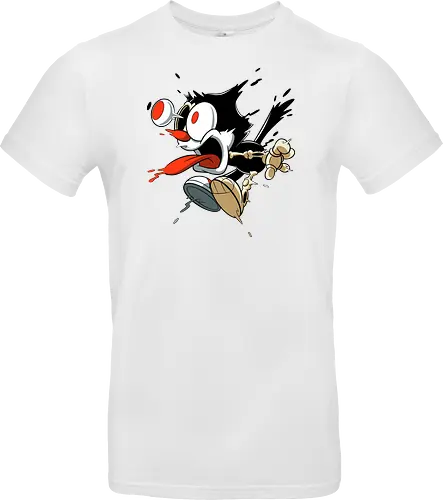 Freaky Katze - Kreatur aus dem Albtraum - freaky cat, gruselige katze, dunkle katze, horror kunst, skelett katze, monster katze, creepy cartoon, dark cartoon, felix the cat, felix cat, gothic art, body horror, seltsame kunst, horror kreatur, vintage horror, spooky art, geek art - Standard T-Shirt