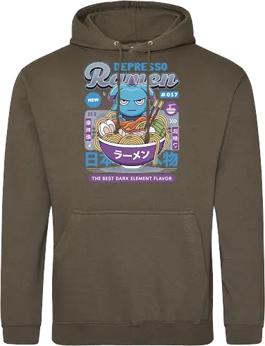 Depresso Ramen Vintage - Pal, pal world, depresso, game, gaming, video game, gamer, survival, crafting, farming, monsters, espresso, ramen, lamball, adventure - Standard Hoodie