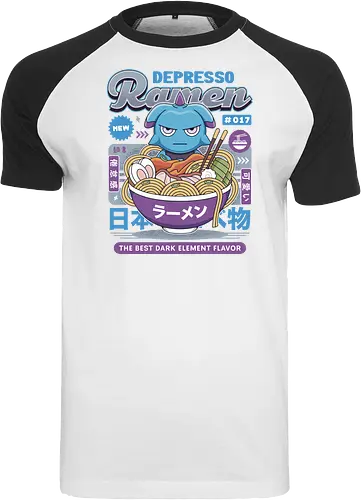 Depresso Ramen Vintage - Pal, pal world, depresso, game, gaming, video game, gamer, survival, crafting, farming, monsters, espresso, ramen, lamball, adventure - Raglan T-Shirt