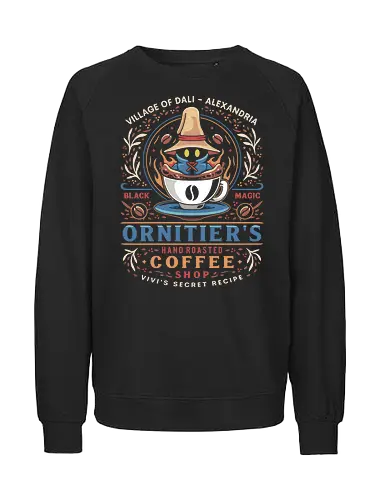 Ornitier Coffee Vintage - ff14, Cloud, Villain, video game, fat chocobo, vivi ornitier, black mage, quina quen, Cactus, Kupo, Kweh, ff9, final 9, fantasy - Fairtrade Sweatshirt