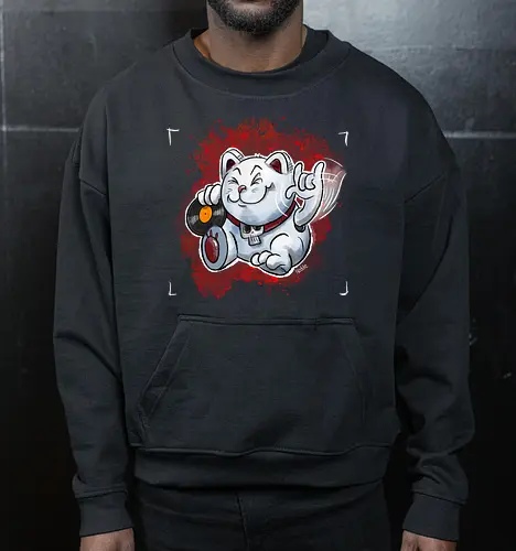 Heavy-Metal-Winkekatze - Katze, Heavy Metal, Metal, Winkekatze - Cropped Sweatshirt