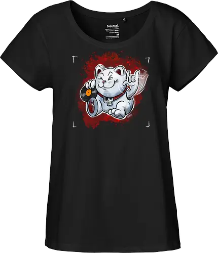 Heavy-Metal-Winkekatze - Katze, Heavy Metal, Metal, Winkekatze - Fairtrade Girl Shirt