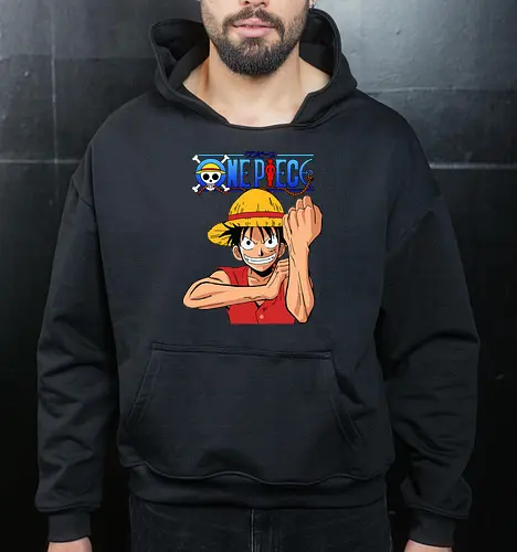 Gummipirat - Greift mit voller Kraft an - anime, manga, pirat, gomu gomu, shonen, strohhut, abenteuer, fantasy, piratenkönig, gear 2, klassischer anime, anime fan art, geek kultur - Cropped Hoodie