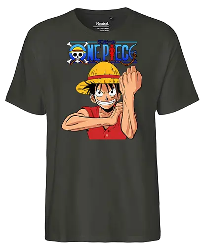 Gummipirat - Greift mit voller Kraft an - anime, manga, pirat, gomu gomu, shonen, strohhut, abenteuer, fantasy, piratenkönig, gear 2, klassischer anime, anime fan art, geek kultur - Fairtrade T-Shirt