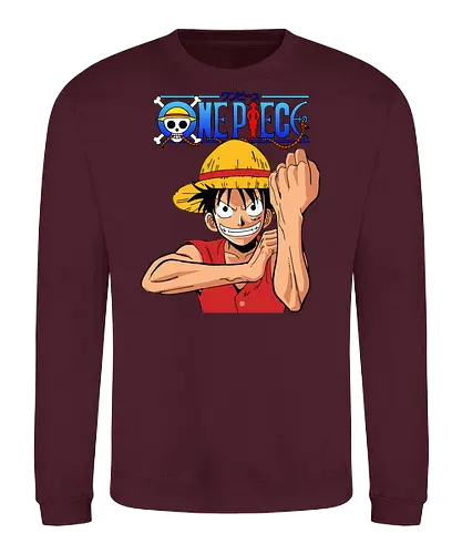 Gummipirat - Greift mit voller Kraft an - anime, manga, pirat, gomu gomu, shonen, strohhut, abenteuer, fantasy, piratenkönig, gear 2, klassischer anime, anime fan art, geek kultur - Sweatshirt