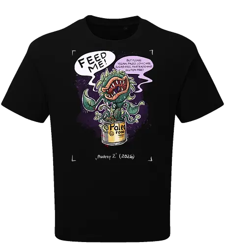 "Audrey 2" (2026) - Monster, Monsta, fleischfressende Pflanze, vegan, glutenfrei, Audrey, Seymour, Horrorladen - Oversize T-Shirt