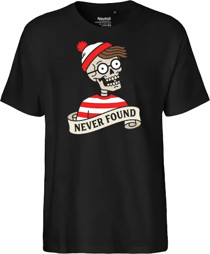 Never Found: The Lost Explorer - funny skeleton shirt, classic search parody tee, never found graphic apparel, dark humor streetwear, nostalgic 90s clothing, ironic pop culture shirt, minimalist skull design, retro hide and seek merch, sarcastic aesthetic fashion, funny Halloween graphic tee, funny skeleton shirt, classic search parody tee, never found graphic apparel, dark humor streetwear, nostalgic 90s clothing, ironic pop culture shirt, minimalist skull design, retro hide and seek merch, sarcastic aesthetic fashion, funny Halloween graphic tee - Fairtrade T-Shirt