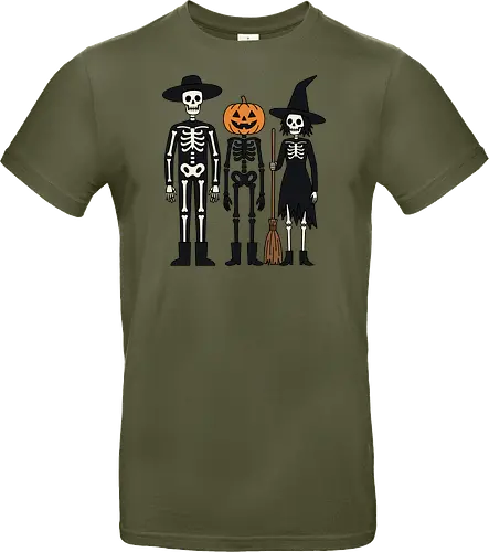 Trick-or-Treat Trio: The Spooky Squad - Halloween trick or treat shirt, spooky cute skeleton graphic, pumpkin head monster tee, nostalgic halloween apparel, witch and skeleton clothing, creepy cartoon streetwear, autumn spooky season merch, gothic animated characters, funny halloween squad shirt, alternative fall graphic tee - Standard T-Shirt