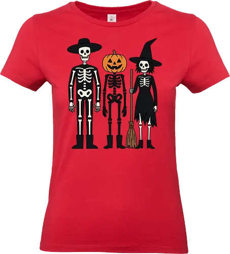 Trick-or-Treat Trio: The Spooky Squad - Halloween trick or treat shirt, spooky cute skeleton graphic, pumpkin head monster tee, nostalgic halloween apparel, witch and skeleton clothing, creepy cartoon streetwear, autumn spooky season merch, gothic animated characters, funny halloween squad shirt, alternative fall graphic tee - Standard T-Shirt (Women)