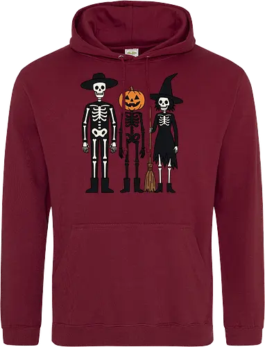 Trick-or-Treat Trio: The Spooky Squad - Halloween trick or treat shirt, spooky cute skeleton graphic, pumpkin head monster tee, nostalgic halloween apparel, witch and skeleton clothing, creepy cartoon streetwear, autumn spooky season merch, gothic animated characters, funny halloween squad shirt, alternative fall graphic tee - Standard Hoodie