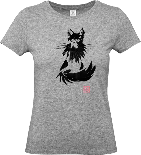 beardy cat - cat, sumie, japan - Standard T-Shirt (Women)
