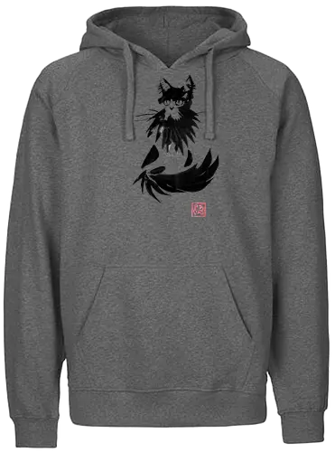 beardy cat - cat, sumie, japan - Fairtrade Hoodie