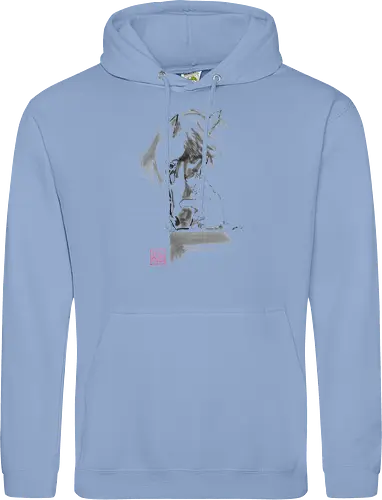 horse and cat - horse, sumie, japan, cat - Standard Hoodie