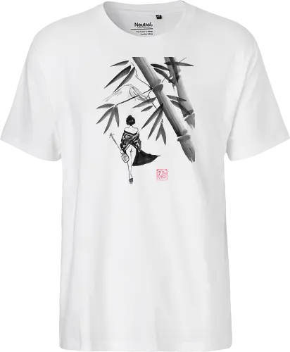 geishamisen - geisha, sumie, nude, bamboo, shamisen - Fairtrade T-Shirt