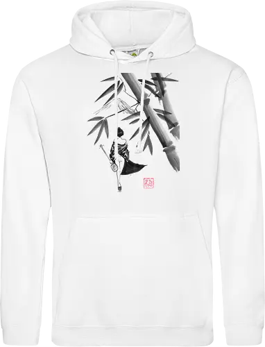 geishamisen - geisha, sumie, nude, bamboo, shamisen - Standard Hoodie
