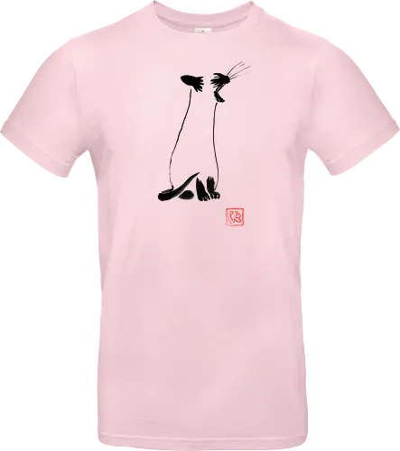 yawning siamese cat - sumie, japan, cat, ying yang - Standard T-Shirt