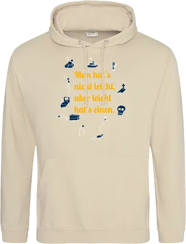 Nichtleicht, helle Version - Galgenhumor, Tod, Mühsal, Stress - Standard Hoodie