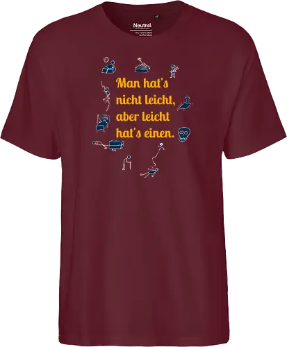 Nichtleicht, helle Version - Galgenhumor, Tod, Mühsal, Stress - Fairtrade T-Shirt