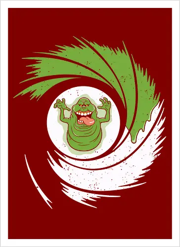 Grüner Geist - Übernatürliches Chaos in Aktion - grüner Geist, übernatürliche Kunst, Geek Mashup, Retro Kunst, Geek Humor, Slimer, Ghost, Retro Kino, Geister Kunst, Popkultur, Spionage Kunst, Comedy Horror, James Bond, 007, Geek Crossover, Filmkunst, Geisterfigur, Geek Kultur, lustige Kunst - Artprint