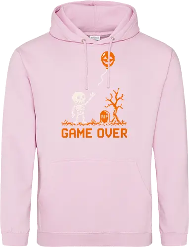 Game Over - Halloween - Pixel Art - Skelett - Kürbis - 8 Bit, Gamer, gruselig, Totenkopf, Geister, Friedhof, Halloween Deko, Retro, Halloween, Game Over, Skelett, Kürbis, Pixelkunst, Retro Gaming - Standard Hoodie