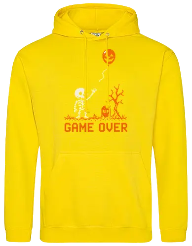 Game Over - Halloween - Pixel Art - Skelett - Kürbis - 8 Bit, Gamer, gruselig, Totenkopf, Geister, Friedhof, Halloween Deko, Retro, Halloween, Game Over, Skelett, Kürbis, Pixelkunst, Retro Gaming - Standard Hoodie