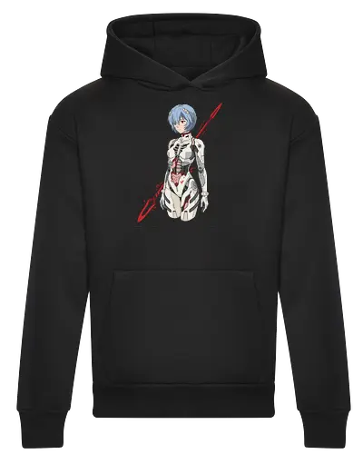 Synthetic Soul: Anatomical Angel - Rei Ayanami graphic tee, anime anatomy apparel, Spear of Longinus merch, biomechanical streetwear, dark aesthetic anime clothing, body horror graphic tee, 90s retro mecha fashion, cyber goth otaku shirt, anime robot girl design - Heavyweight Hoodie