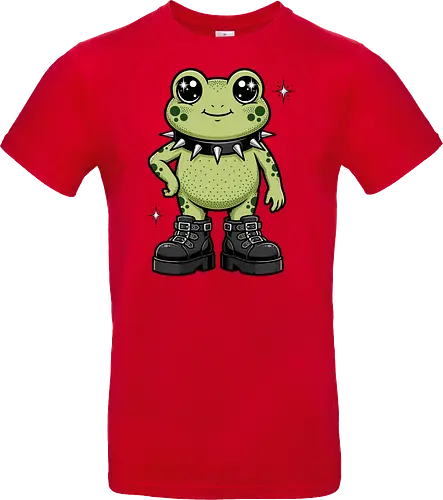 Punk Rock Toad: Kawaii Edge - punk frog shirt, kawaii goth apparel, edgy animal graphic tee, alternative streetwear clothing, spiked collar toad, chunky boots design, cute but psycho fashion, goblincore aesthetic tee, funny amphibian merch, comic book style graphic - Standard T-Shirt