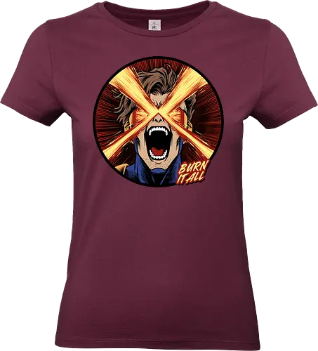 eye of destruction  - red visor, superhero fanart, superhuman powers, geek culture, mutant, proud, cyclops, Superhero, avengers, doomsday, drdoom - Standard T-Shirt (Women)