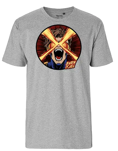 eye of destruction  - red visor, superhero fanart, superhuman powers, geek culture, mutant, proud, cyclops, Superhero, avengers, doomsday, drdoom - Fairtrade T-Shirt