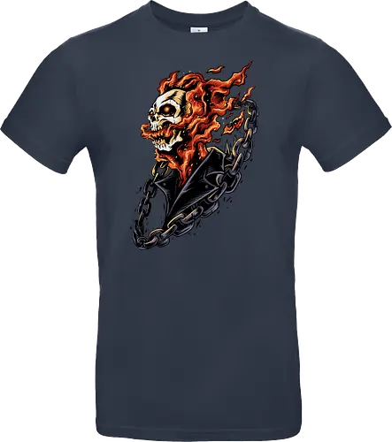 bound by hellfire  - ghostrider, flame, Comic, cool, hell rider, dark superhero, horror comic art, flaming skull, ghostrider, flame, Comic, cool, hell rider, dark superhero, horror comic art, flaming skull - Standard T-Shirt