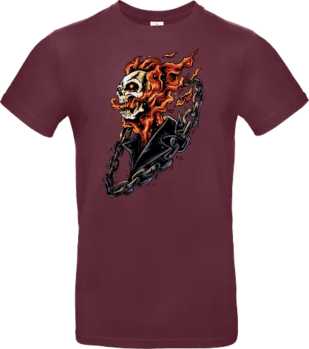 bound by hellfire  - ghostrider, flame, Comic, cool, hell rider, dark superhero, horror comic art, flaming skull, ghostrider, flame, Comic, cool, hell rider, dark superhero, horror comic art, flaming skull - Standard T-Shirt