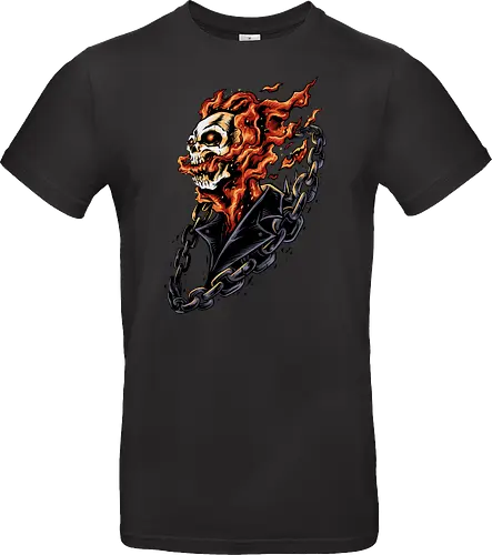 bound by hellfire  - ghostrider, flame, Comic, cool, hell rider, dark superhero, horror comic art, flaming skull, ghostrider, flame, Comic, cool, hell rider, dark superhero, horror comic art, flaming skull - Standard T-Shirt