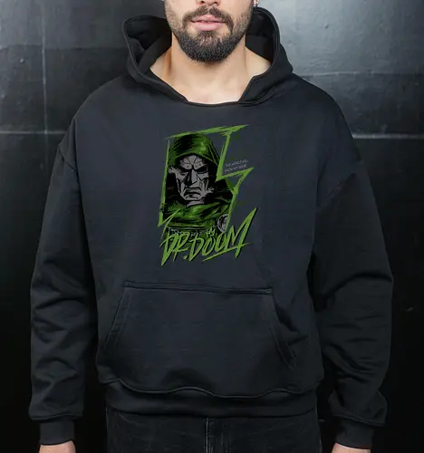 masked rebellion  - drdoom, dark monarch, green cloak, villain aesthetic, villlain, antihero, von doom, Superhero, doomsday - Cropped Hoodie